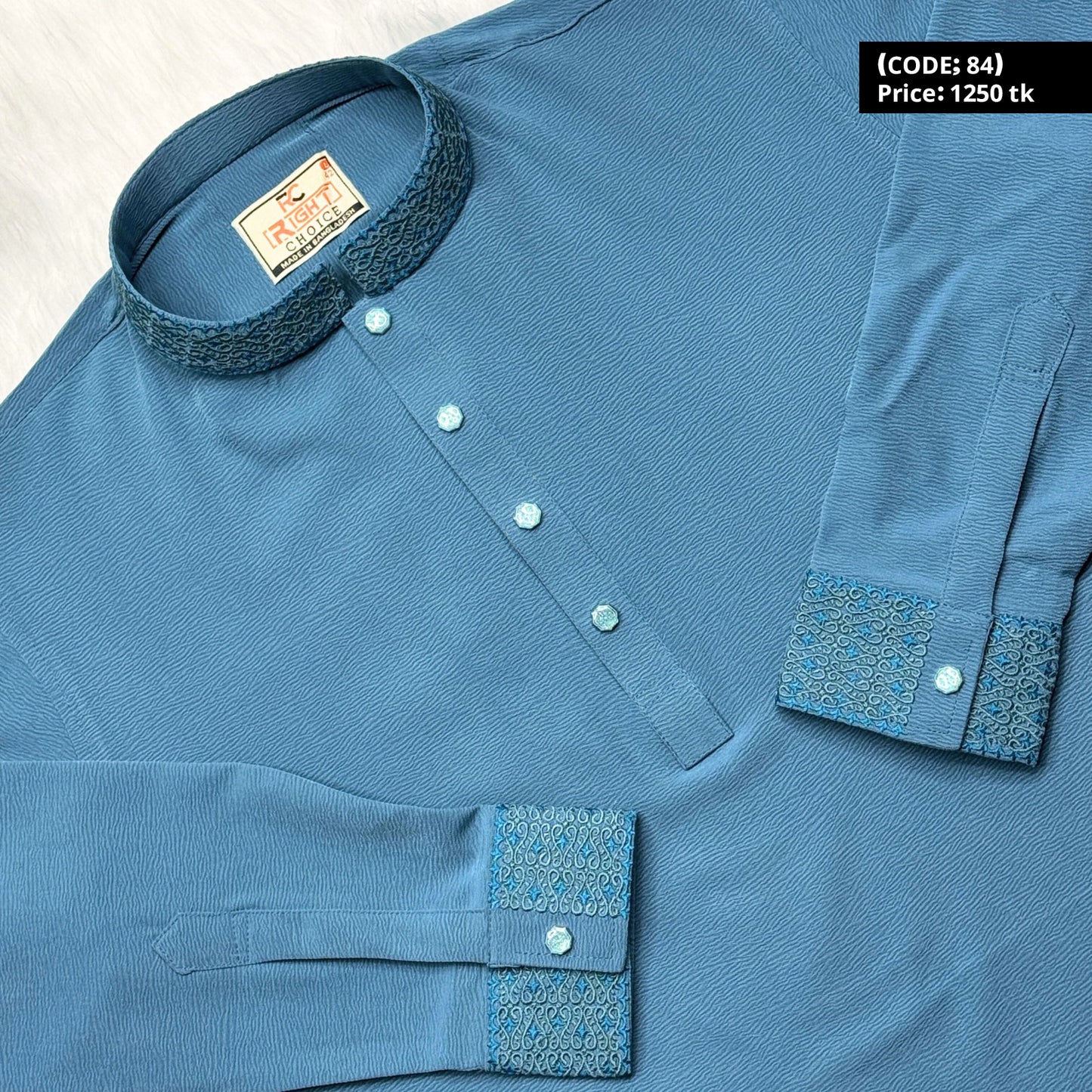 স্টাইলিশ কাফ হাতা স্ন্যাপ বাটন পাঞ্জাবি 🔥 84