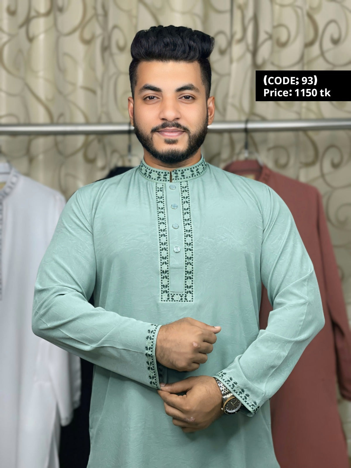 অরিজিনাল চায়না মাইক্রো স্ট্রাইপস পাঞ্জাবি🔥 93