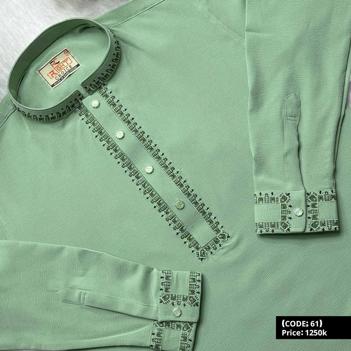 স্টাইলিশ কাফ হাতা স্ন্যাপ বাটন পাঞ্জাবি 🔥 61