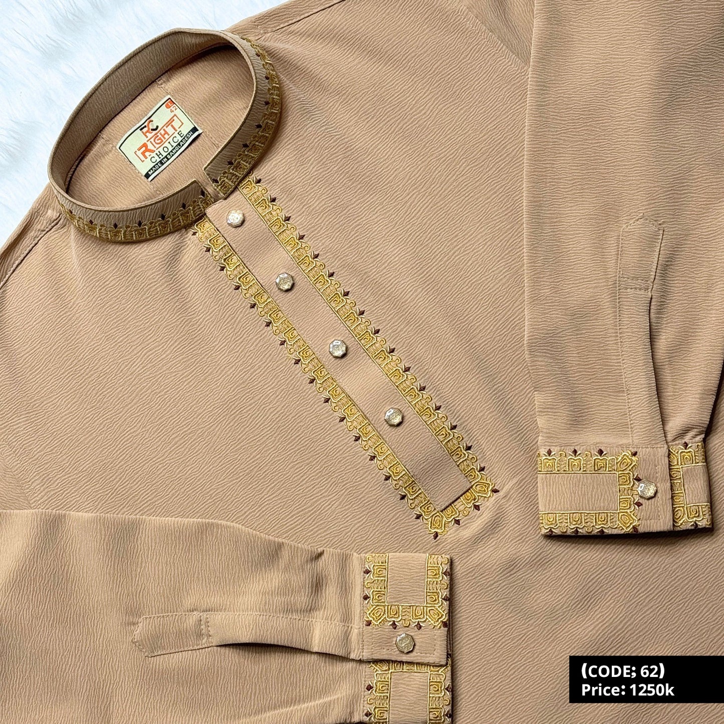 স্টাইলিশ কাফ হাতা স্ন্যাপ বাটন পাঞ্জাবি 🔥 62