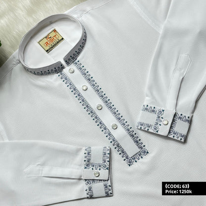 স্টাইলিশ কাফ হাতা স্ন্যাপ বাটন পাঞ্জাবি 🔥 63