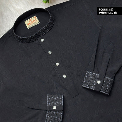 স্টাইলিশ কাফ হাতা স্ন্যাপ বাটন পাঞ্জাবি 🔥 82