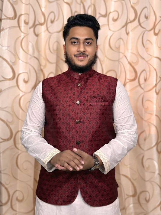 ইন্ডিয়ান কাতান কাপড় প্রিমিয়াম কটি (Maroon 02)