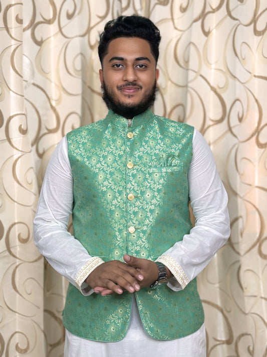 ইন্ডিয়ান কাতান কাপড় প্রিমিয়াম কটি (Sea Green)