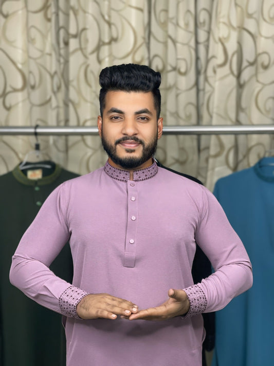 স্টাইলিশ কাফ হাতা স্ন্যাপ বাটন পাঞ্জাবি 🔥 81