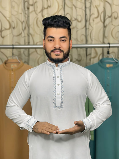 স্টাইলিশ কাফ হাতা স্ন্যাপ বাটন পাঞ্জাবি 🔥 63